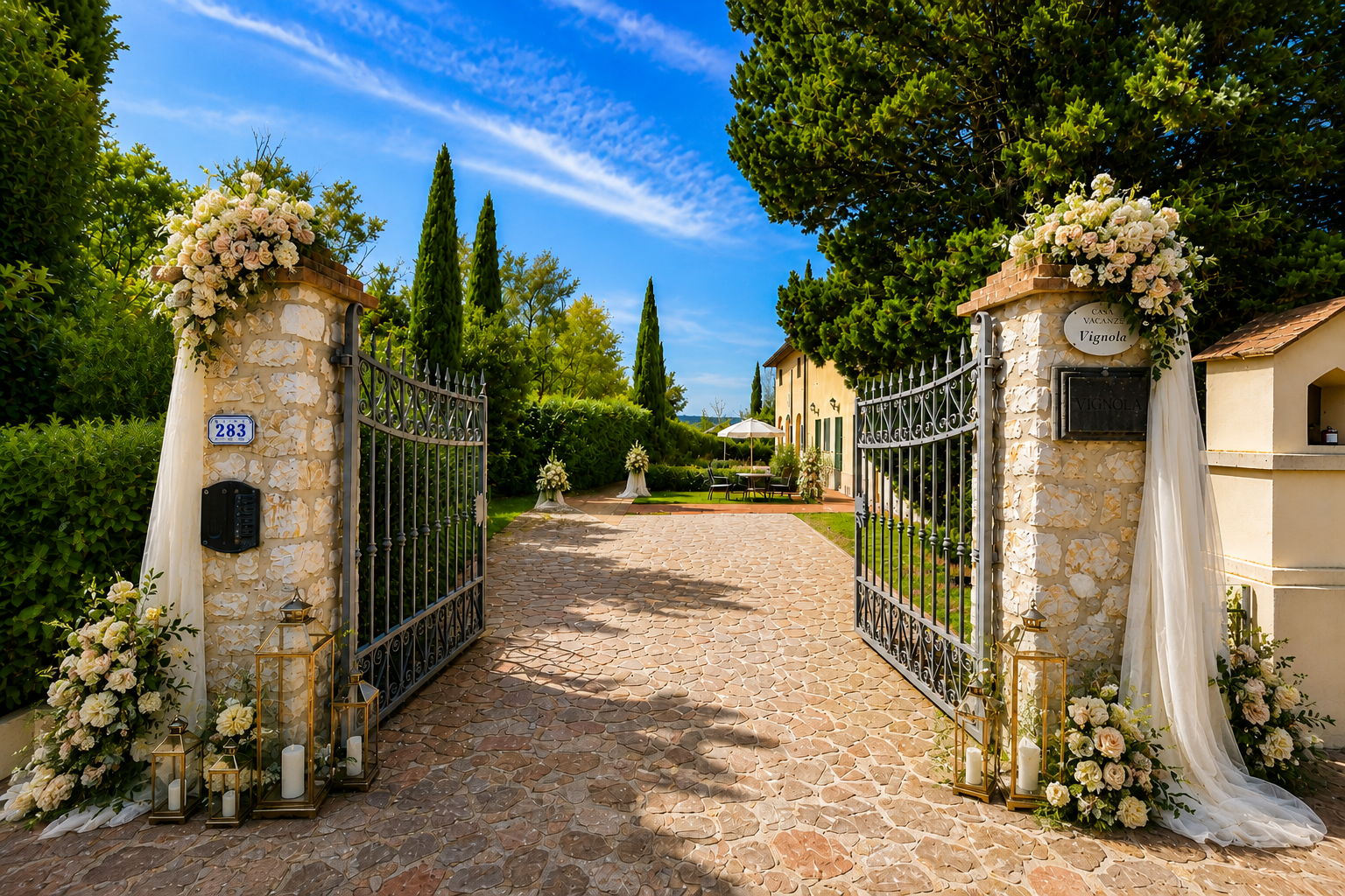 Villa Vignola outdoor lounge and pool