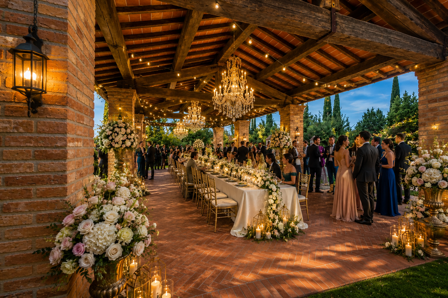 Villa Vignola wedding and garden setup