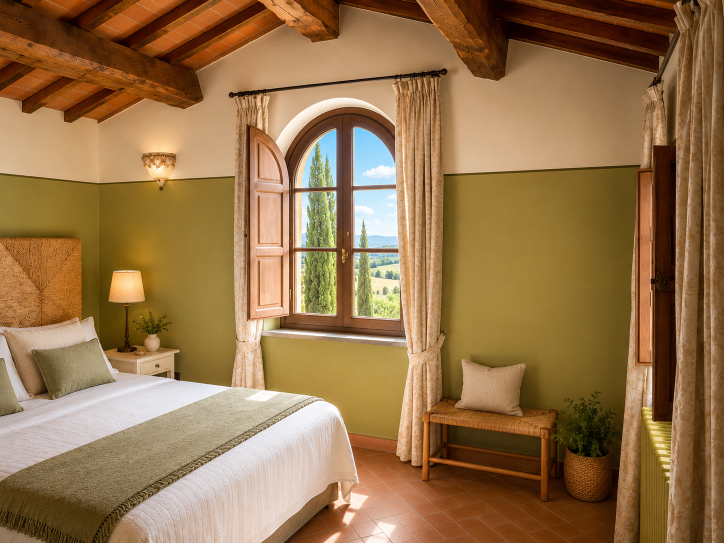 Villa Le Cascine twin bedroom