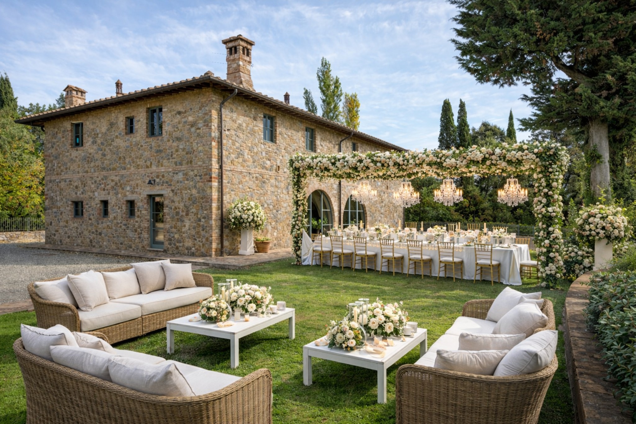 Villa Popillo event setup