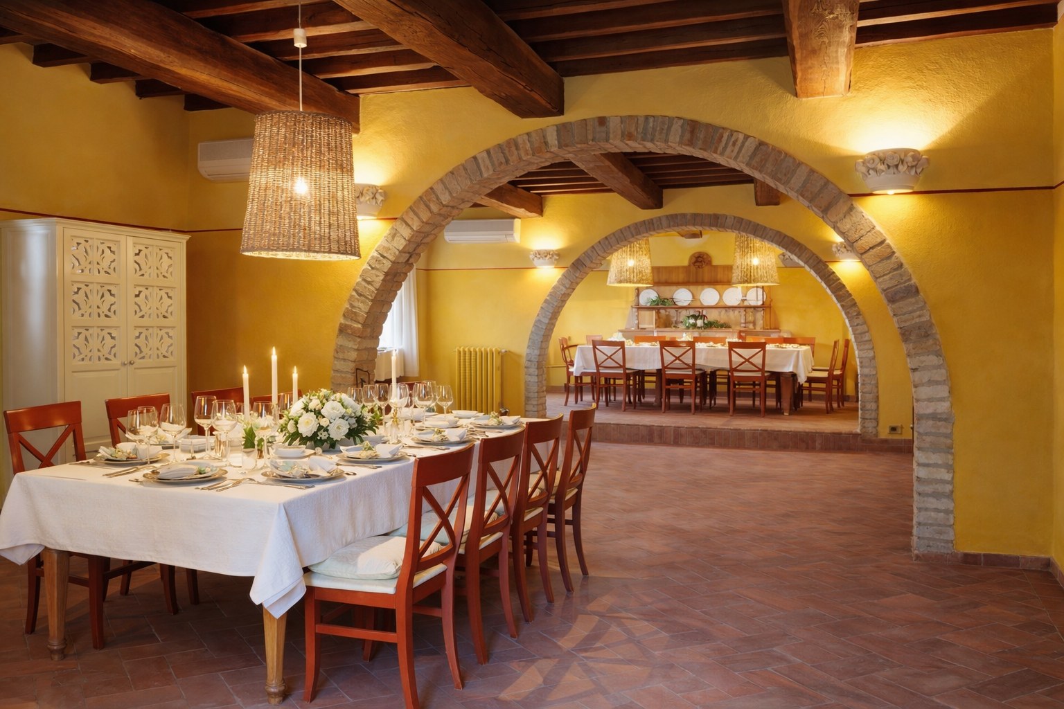 Villa Vignola private dining setup