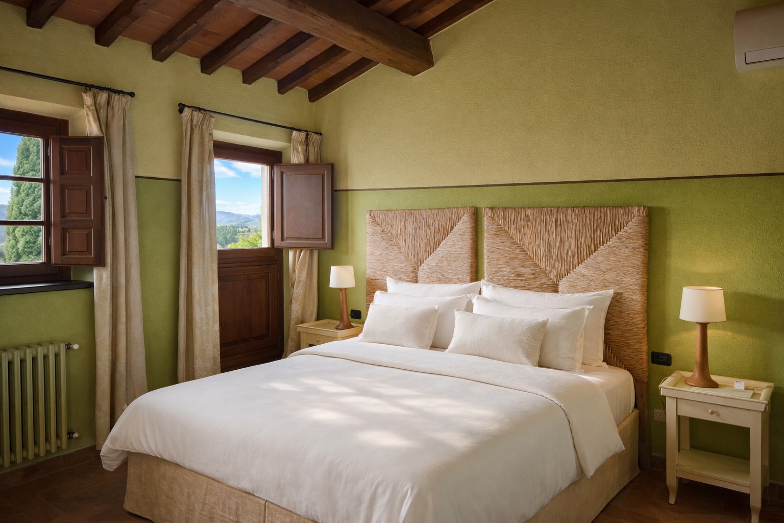 Villa Vignola bedroom with Tuscan character